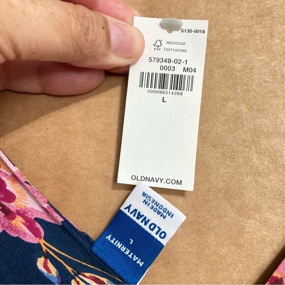 OLD NAVY Maternity V Neck Midi Floral Sleeveless Dress Womens Large - Picture 11 of 14
